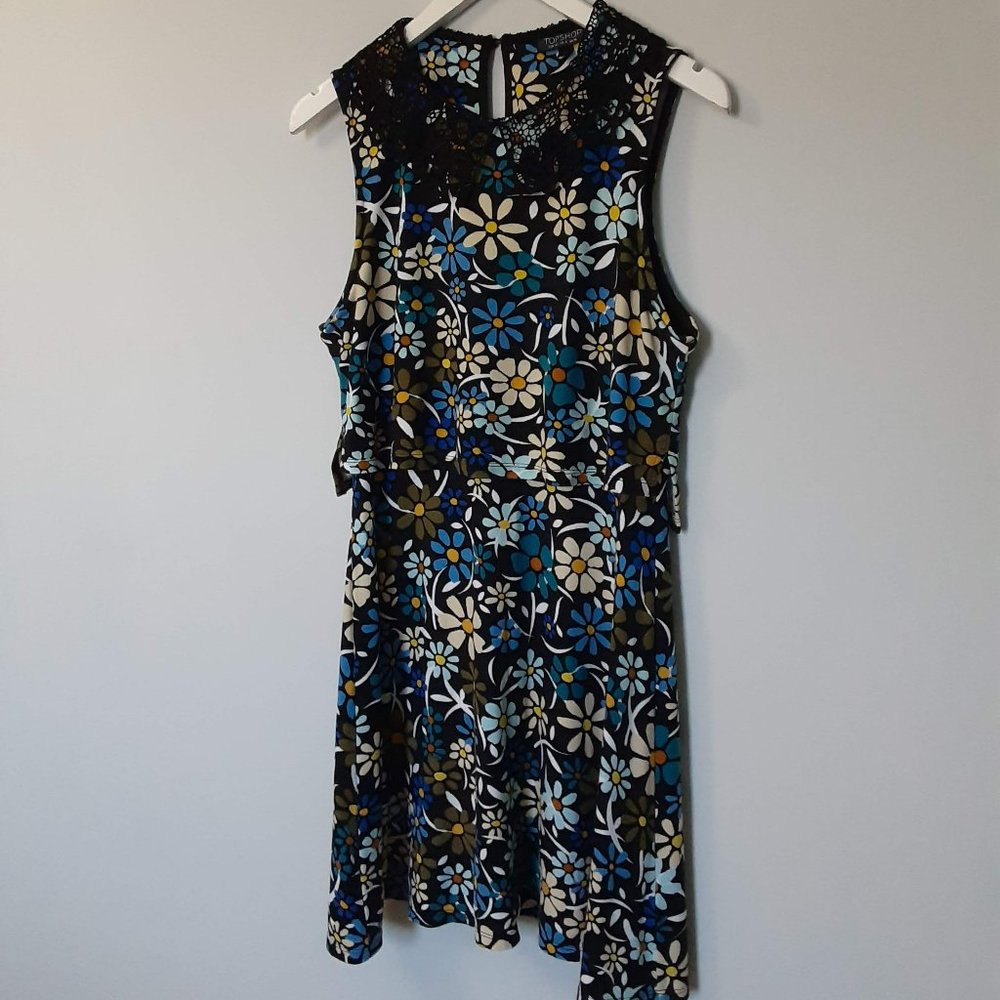 TOPSHOP | Lace Collar Floral Dress